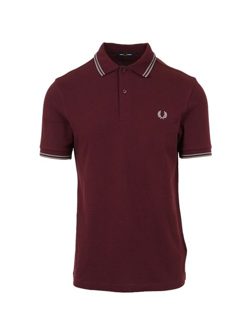 Polo uomo M3600 manica corta bordeaux/verde FRED PERRY | M360008B